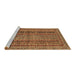 Sideview of Machine Washable Abstract Brown Modern Rug, wshabs2839brn