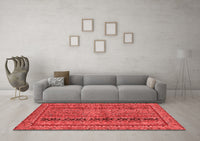 Machine Washable Abstract Red Modern Rug, wshabs2839red