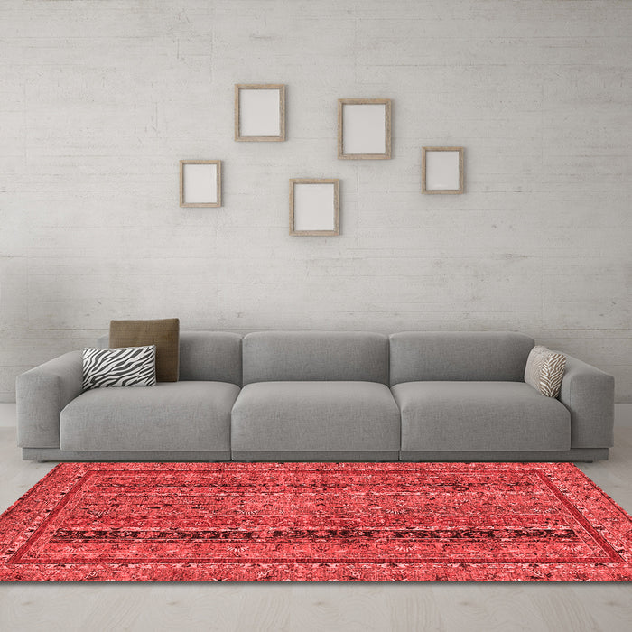 Modern Red Washable Rugs