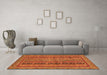 Machine Washable Abstract Orange Modern Area Rugs in a Living Room, wshabs2839org