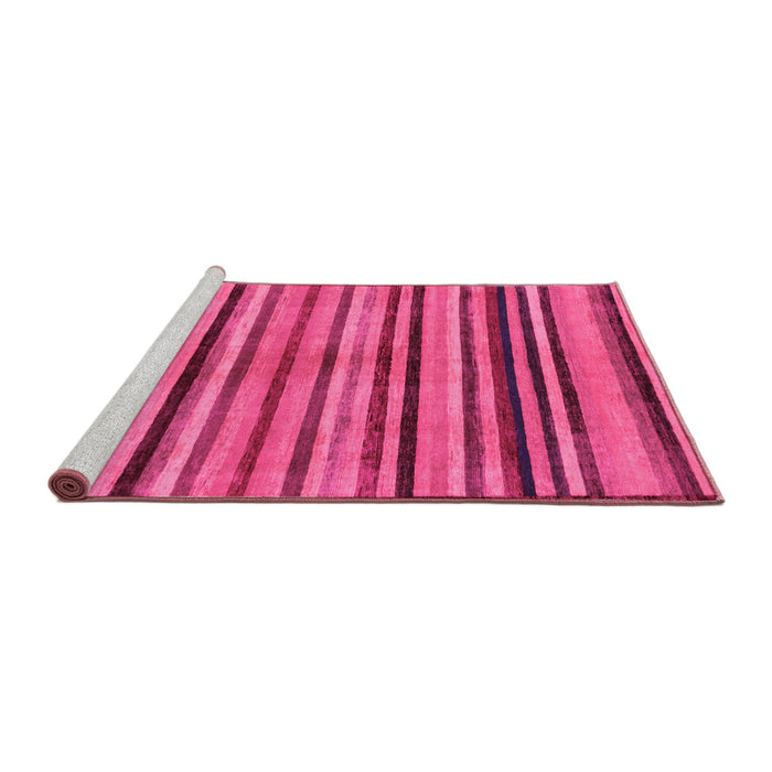 Sideview of Machine Washable Oriental Pink Modern Rug, wshabs283pnk