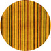 Round Machine Washable Oriental Yellow Modern Rug, wshabs283yw