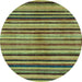 Round Oriental Light Blue Modern Rug, abs283lblu