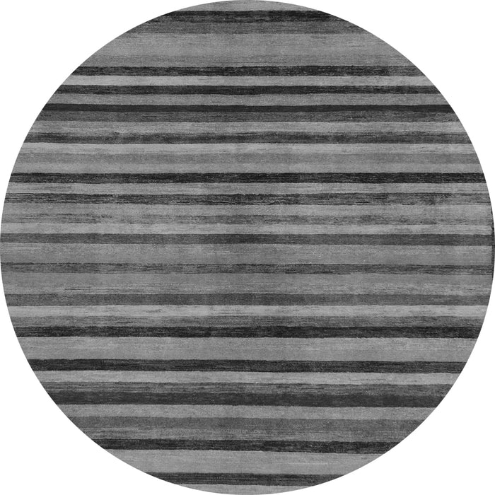 Round Machine Washable Oriental Gray Modern Rug, wshabs283gry