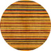 Round Machine Washable Abstract Dark Orange Rug, wshabs283