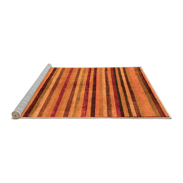 Sideview of Machine Washable Oriental Orange Modern Area Rugs, wshabs283org