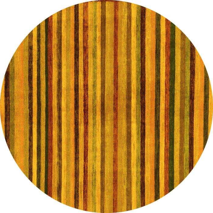 Round Oriental Yellow Modern Rug, abs283yw