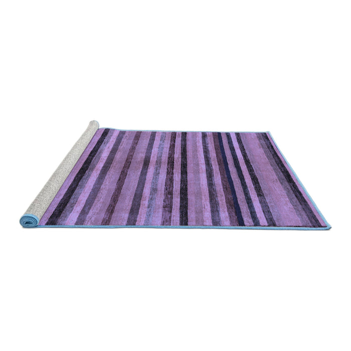Sideview of Machine Washable Oriental Blue Modern Rug, wshabs283blu