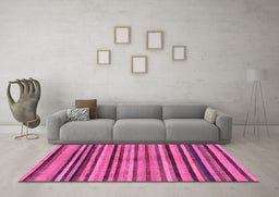 Machine Washable Oriental Purple Modern Area Rugs in a Living Room, wshabs283pur