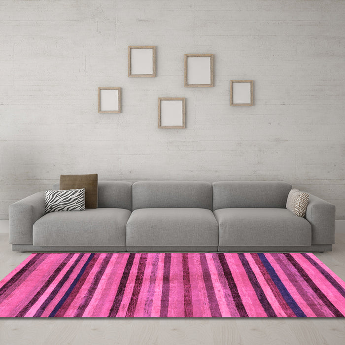 Machine Washable Oriental Purple Modern Area Rugs in a Living Room, wshabs283pur