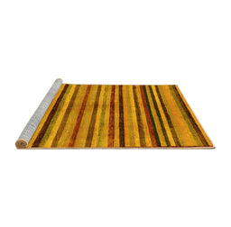 Sideview of Machine Washable Oriental Yellow Modern Rug, wshabs283yw