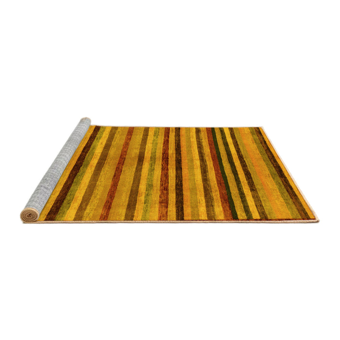 Sideview of Machine Washable Oriental Yellow Modern Rug, wshabs283yw