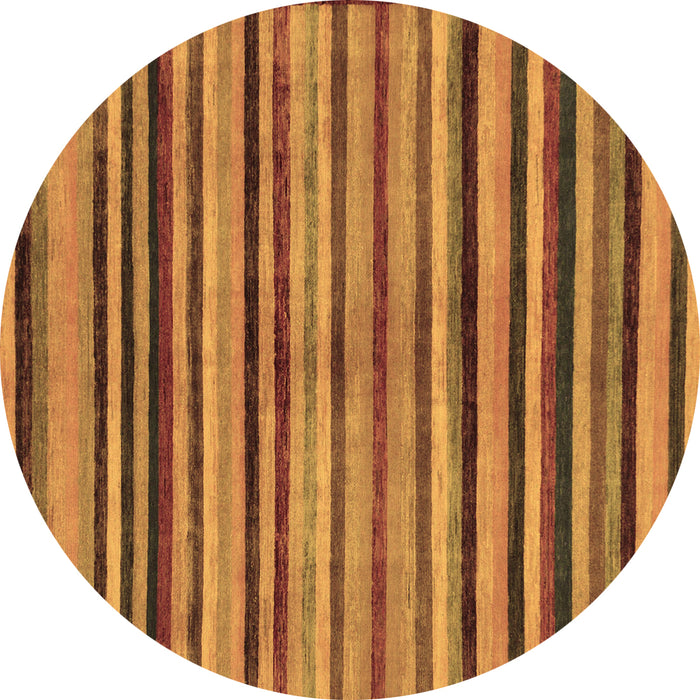 Round Machine Washable Oriental Brown Modern Rug, wshabs283brn