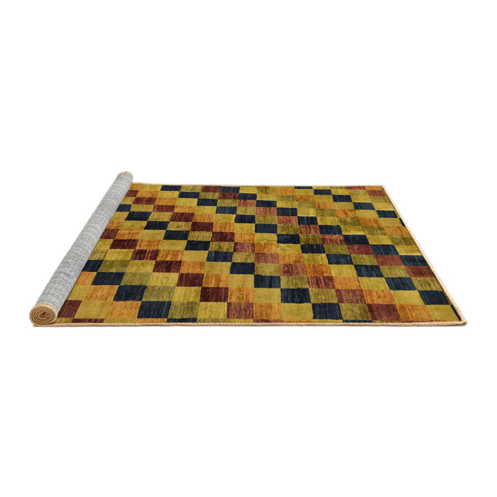 Sideview of Machine Washable Abstract Red Brown Rug, wshabs284