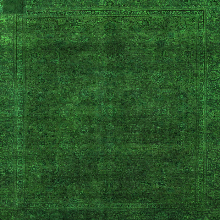 Square Machine Washable Abstract Green Modern Area Rugs, wshabs2840grn