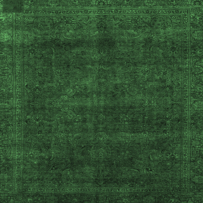 Square Machine Washable Abstract Emerald Green Modern Area Rugs, wshabs2840emgrn