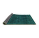 Sideview of Abstract Turquoise Modern Rug, abs2840turq