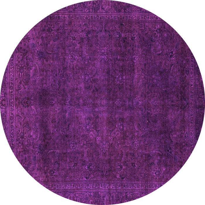 Round Machine Washable Abstract Pink Modern Rug, wshabs2840pnk