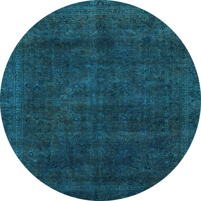 Round Abstract Light Blue Modern Rug, abs2840lblu