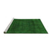 Sideview of Machine Washable Abstract Green Modern Area Rugs, wshabs2840grn