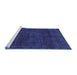 Sideview of Machine Washable Abstract Blue Modern Rug, wshabs2840blu