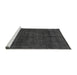 Sideview of Machine Washable Abstract Gray Modern Rug, wshabs2840gry