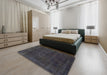 Abstract Gunmetal Green Modern Rug in a Bedroom, abs2840