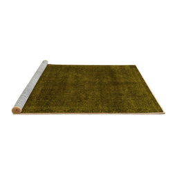 Sideview of Machine Washable Abstract Yellow Modern Rug, wshabs2840yw