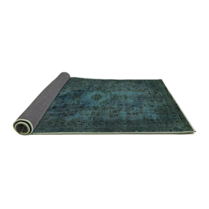 Sideview of Abstract Turquoise Modern Rug, abs2841turq