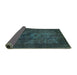 Sideview of Abstract Turquoise Modern Rug, abs2841turq