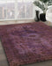 Machine Washable Abstract Vermilion Red Rug in a Family Room, wshabs2841