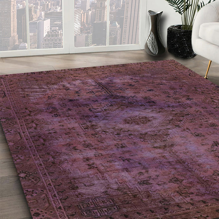 Abstract Red Modern Rug in Family Room, abs2841