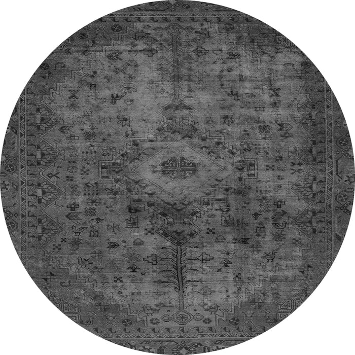 Round Abstract Gray Modern Rug, abs2841gry