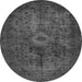 Round Abstract Gray Modern Rug, abs2841gry