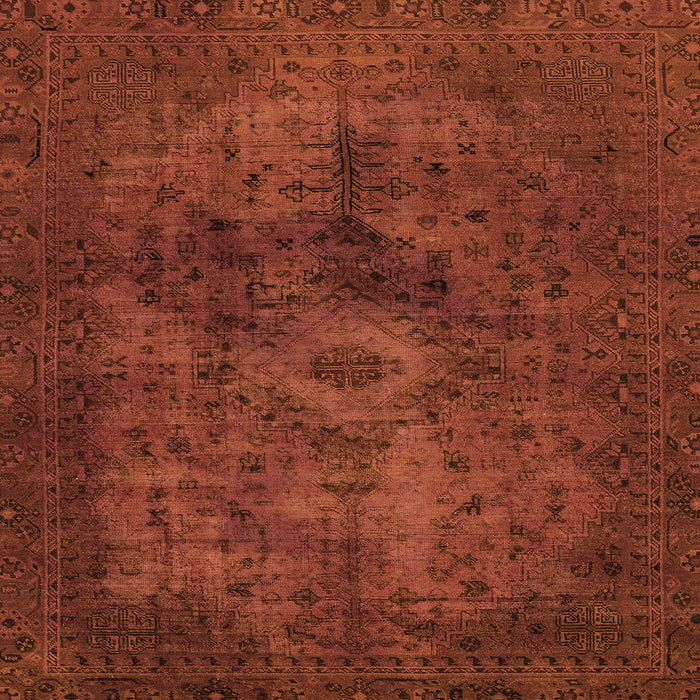 Square Machine Washable Abstract Orange Modern Area Rugs, wshabs2841org