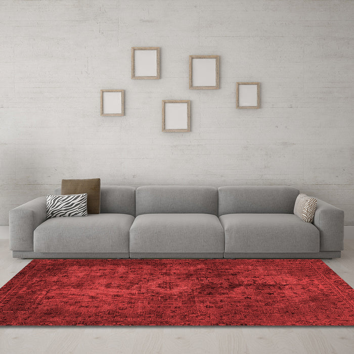 Modern Red Washable Rugs