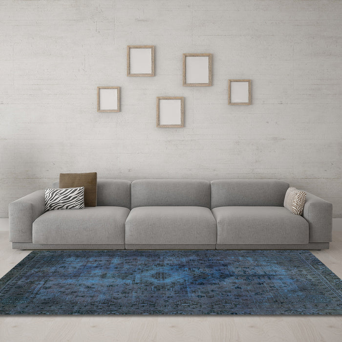 Machine Washable Abstract Light Blue Modern Rug in a Living Room, wshabs2841lblu