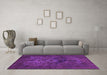 Machine Washable Abstract Purple Modern Area Rugs in a Living Room, wshabs2841pur