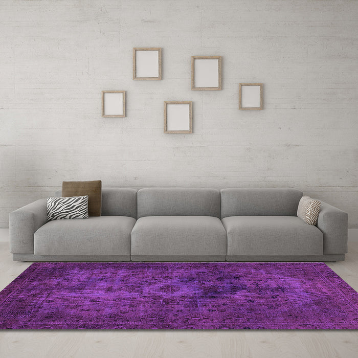 Machine Washable Abstract Purple Modern Area Rugs in a Living Room, wshabs2841pur