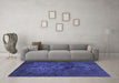 Machine Washable Abstract Blue Modern Rug in a Living Room, wshabs2841blu