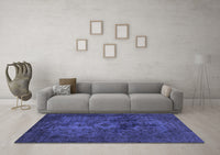 Machine Washable Abstract Blue Modern Rug, wshabs2841blu