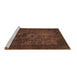 Sideview of Machine Washable Abstract Brown Modern Rug, wshabs2841brn