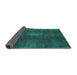 Sideview of Abstract Turquoise Modern Rug, abs2842turq