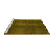 Sideview of Machine Washable Abstract Yellow Modern Rug, wshabs2842yw