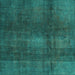 Square Abstract Turquoise Modern Rug, abs2842turq