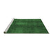 Sideview of Machine Washable Abstract Emerald Green Modern Area Rugs, wshabs2842emgrn