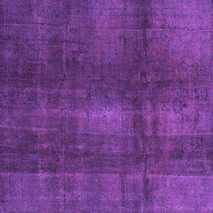 Square Machine Washable Abstract Purple Modern Area Rugs, wshabs2842pur