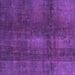 Square Machine Washable Abstract Purple Modern Area Rugs, wshabs2842pur