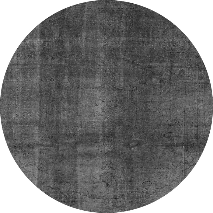 Round Machine Washable Abstract Gray Modern Rug, wshabs2842gry