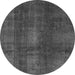 Round Machine Washable Abstract Gray Modern Rug, wshabs2842gry